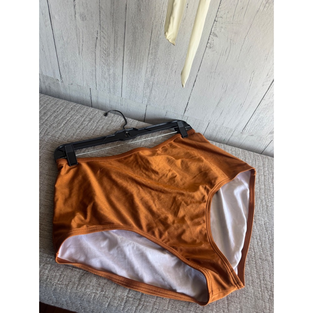 GabiFresh x Swimsuits For All Bikini Set Cream Rust Orange 16D/DD Top 18 Bottom - Picture 3 of 6